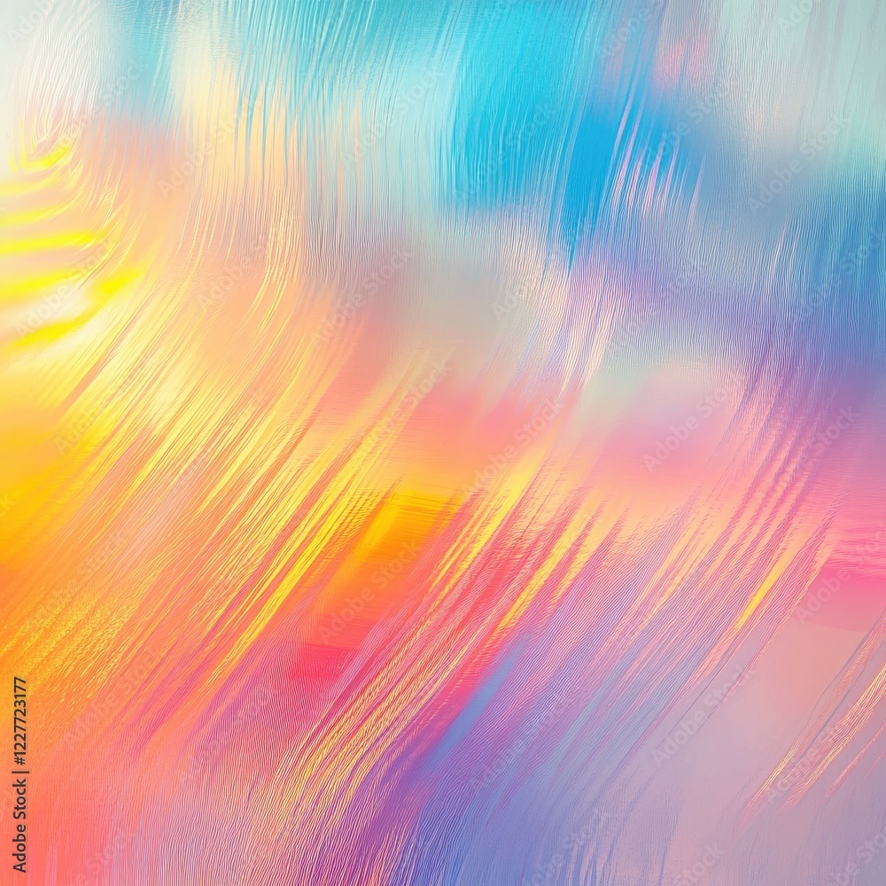 Aufkleber Pastel Rainbow Abstract Background with Textured Turquoise and Colorful Paint Splashes for Creative Projects and Copy Space for Text
