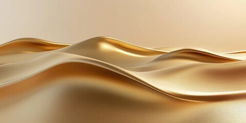 Elegant gold gradient wavy background with smooth metallic finish and ample space for text overlay or branding.