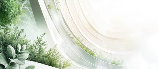 Futuristic eco-friendly data center background with green elements and blank space for text or logo integration