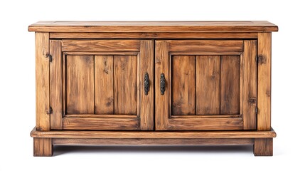 56. A wooden storage cabinet with a modern finish, isolated on a white backdrop