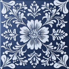Fototapeta premium Blue and White Decorative Tile