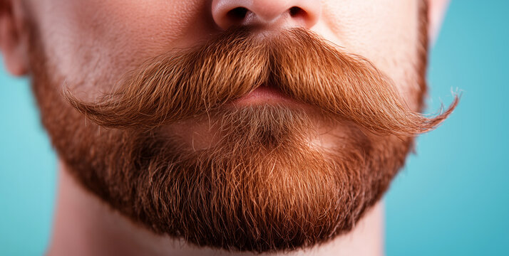 Bartwuchs | Nahaufnahme Mann mit rotem Bart und Schnurrbart