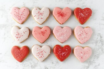Obraz premium Heart-Shaped Cookies for Sweet Celebrations