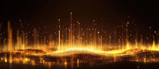 Fototapeta premium Futuristic abstract map background with glowing light particles representing growth and success in finance and strategic marketing concepts
