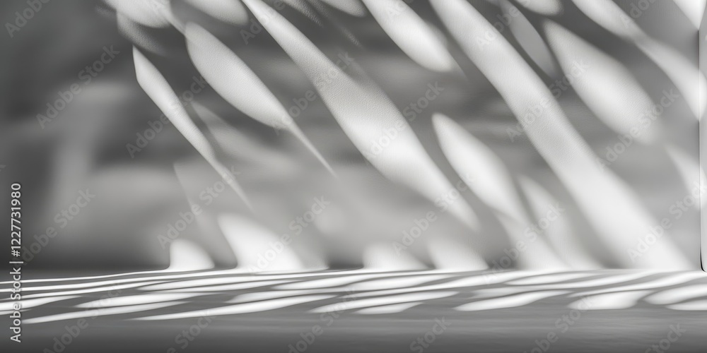 Poster sleek gray and white textured backdrop featuring soft shadows and ample space for text or design ele