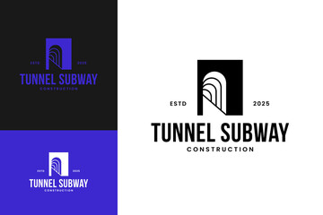 Tunnel subway logo design template vector illustration idea