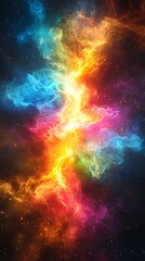 Colorful Abstract Background with Nebula Stars and Galaxies