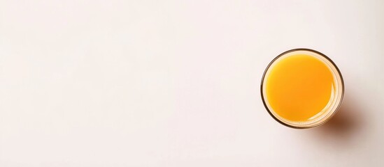 Freshly Squeezed Orange Juice in Glass with White Background and Blank Space for Text or Design Elements