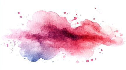 Abstract watercolor splash in shades of red and blue, creating a vibrant artistic background
