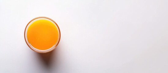 Freshly Squeezed Orange Juice in Glass on White Background Ideal for Vitamin Themes with Ample Copy Space for Text Display