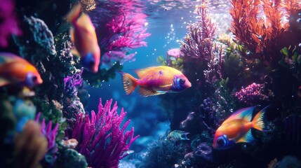 Fototapeta premium Vibrant Underwater Paradise, A Captivating Reef Ecosystem