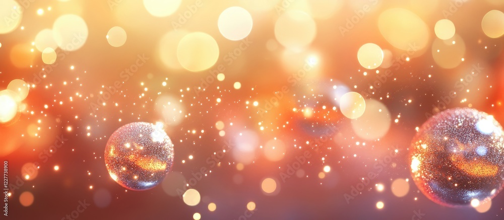 Canvas Prints Festive glittering crystal orbs on a vibrant bokeh background with space for holiday text and greetings in a celebratory atmosphere