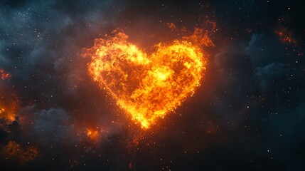 Obraz premium a fiery explosion against a dark background.