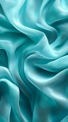 Obraz premium A close-up photograph of turquoise fabric with folds and wrinkles, possibly silk or satin.
