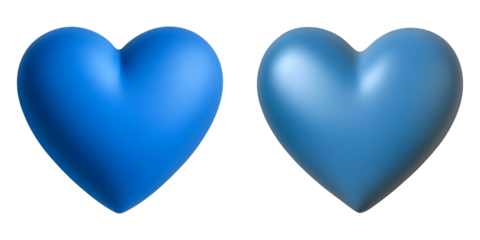 Twin Blue Hearts - Ideal for Love Concepts and Romantic Themes