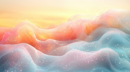 Obraz premium Soft, colorful waves with a dreamy, ethereal quality and sparkling highlights.