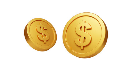 3d currency coin. golden dollar profit on investment