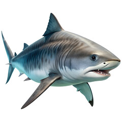 Fototapeta premium tiger shark isolated on white background