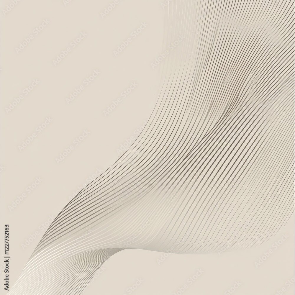 Poster elegant flow of lines creating a soft texture and seamless movement on a light background. generativ