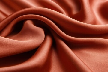 Obraz premium Soft, luxurious fabric drapes elegantly in rich earthy tones, showcasing smooth textures and gentle folds.