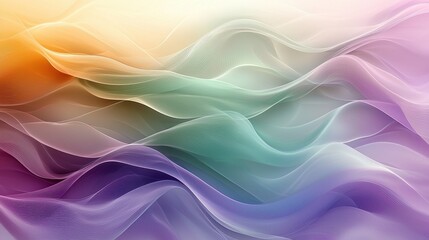 Abstract wavy patterns in soft pastel colors creating a serene atmosphere.