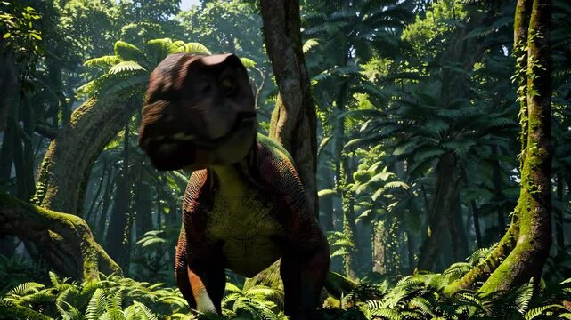 Giganotosaurus dinosaur in the wilderness