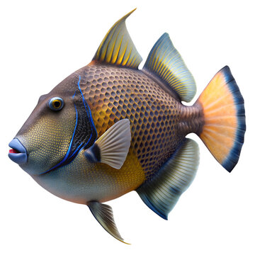 trigger fish isolated on transparent background