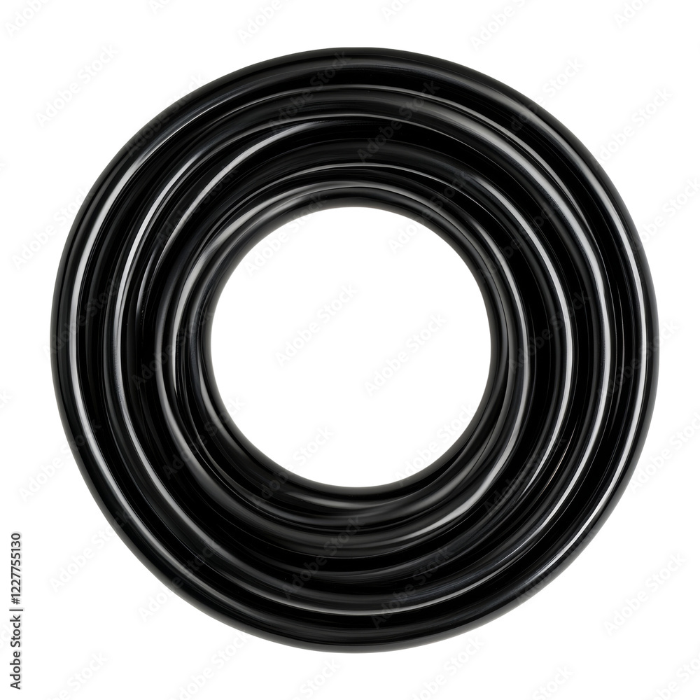 Leinwandbilder an image showing concentric black rings creating a circular frame with a hollow center against a bla