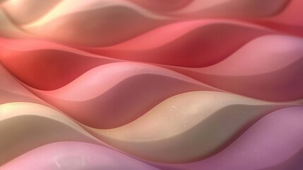 Obraz premium Abstract waves of pink and cream colors flowing elegantly, creating a serene background effect