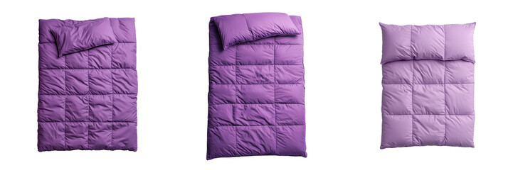 The cozy purple comforter on a transparent background home decor bedding style