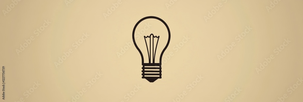 Leinwandbilder artistic representation of a light bulb against a beige background highlighting its classic design a