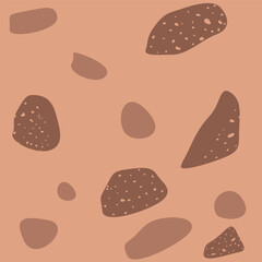 Abstract Terracotta Terrazzo Pattern with Organic Shapes and Neutral Tones