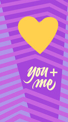 Sweet hand drawn you and me heart perfect for romantic occasions