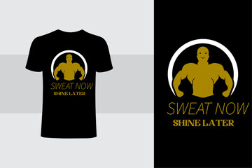 Modern Fitness T Shirt Design Template 