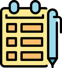 Checklist form with checkboxes and pen, taking notes or writing exam concept