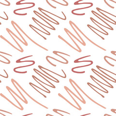 Seamless Abstract Pattern with Scribble Lines in Soft Earthy Tones