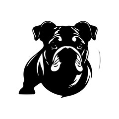 creative Bulldog icon or logo Black Silhouette