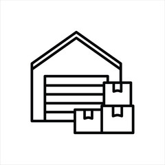 Warehouse Storage Line Icons Design Elements Illustration