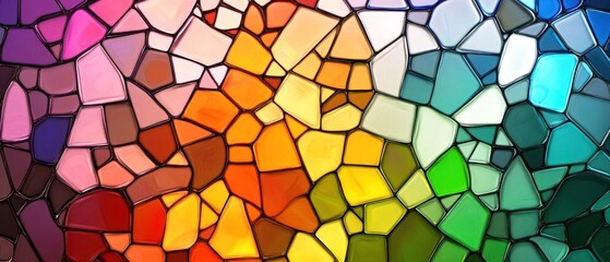 Colorful mosaic pattern with vibrant hues and textures