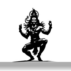 God shiba  dancing vector design