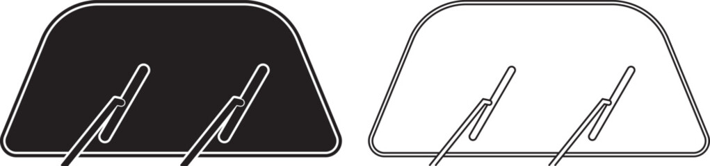 Fototapeta premium Windshield or windscreen wiper icon set