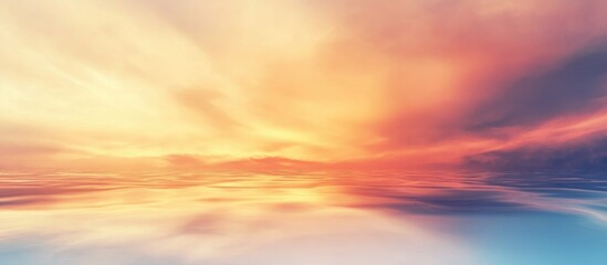 Obraz premium Tranquil Dawn or Dusk Landscape with Warm Flames and Expansive Copy Space for Text or Title Area