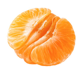 Half of tangerine isolated on transparent background.