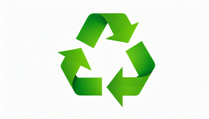 Obraz premium Green recycling symbol on a light background