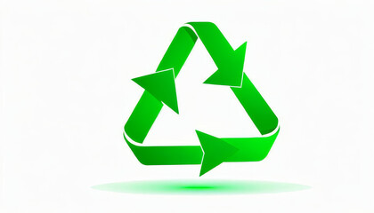 Green recycling symbol on a light background