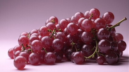 Fototapeta premium Fresh purple grapes with a soft glow some scattered