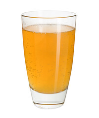 Sweet soda water in glass isolated on white
