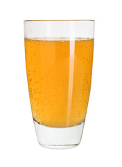 Sweet soda water in glass isolated on white