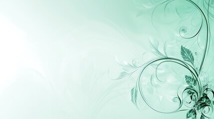 Elegant Mint Green Floral Design Background