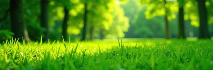 Bright green rectangular grassy area, sunlight dappled , grass, ecology, meadow